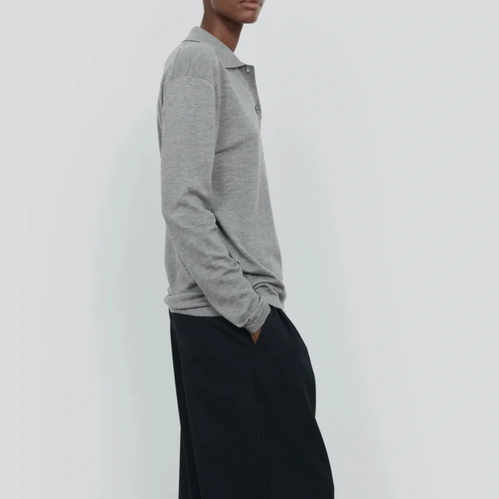 440ME Grey Essential Cashmere Silk Polo — Large $200USD - Picture 2 of 7